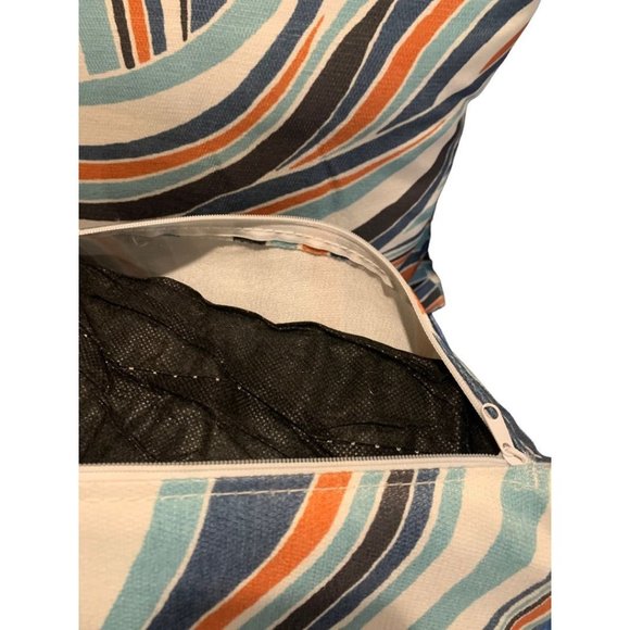 Set of 2 New Polyester Fill Zip Off Cover Throw Pillows Retro Swirl Print - Picture 7 of 8